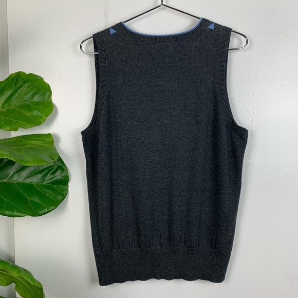 Sport Haley Cotton Gray Argyle Vest - L - Picture 3 of 4